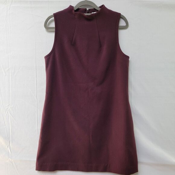 BAR III Purple Dress Mini Sleeveless High Neck Zip Back Closure Women's Size S - Picture 2 of 8